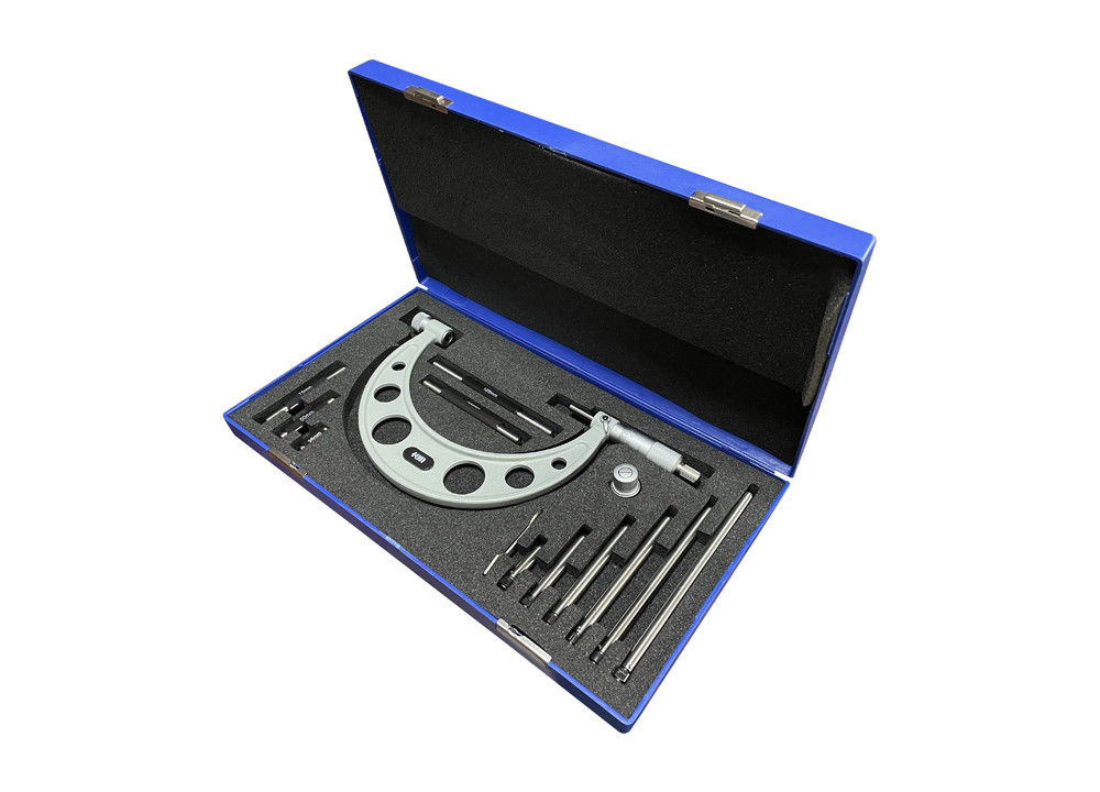 0-150mm Interchangeable Anvils Outside Micrometer With Ratchet Thimble For Easy Application