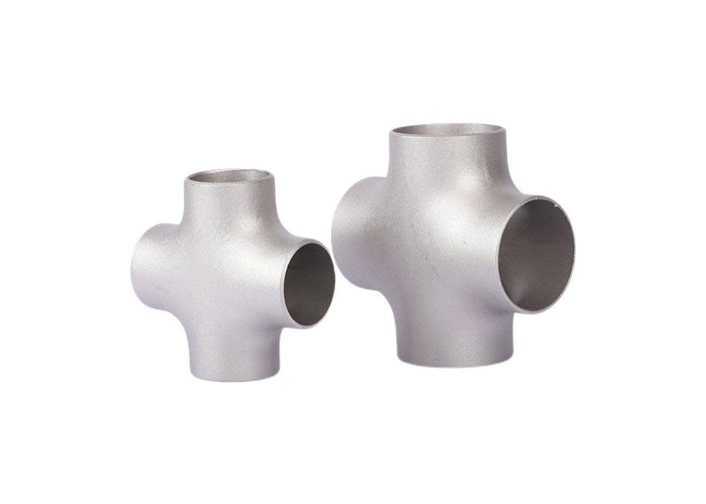 Titanium 4 Way Cross Pipe Fitting Pressure Corrosion Resistant for Industrial Use