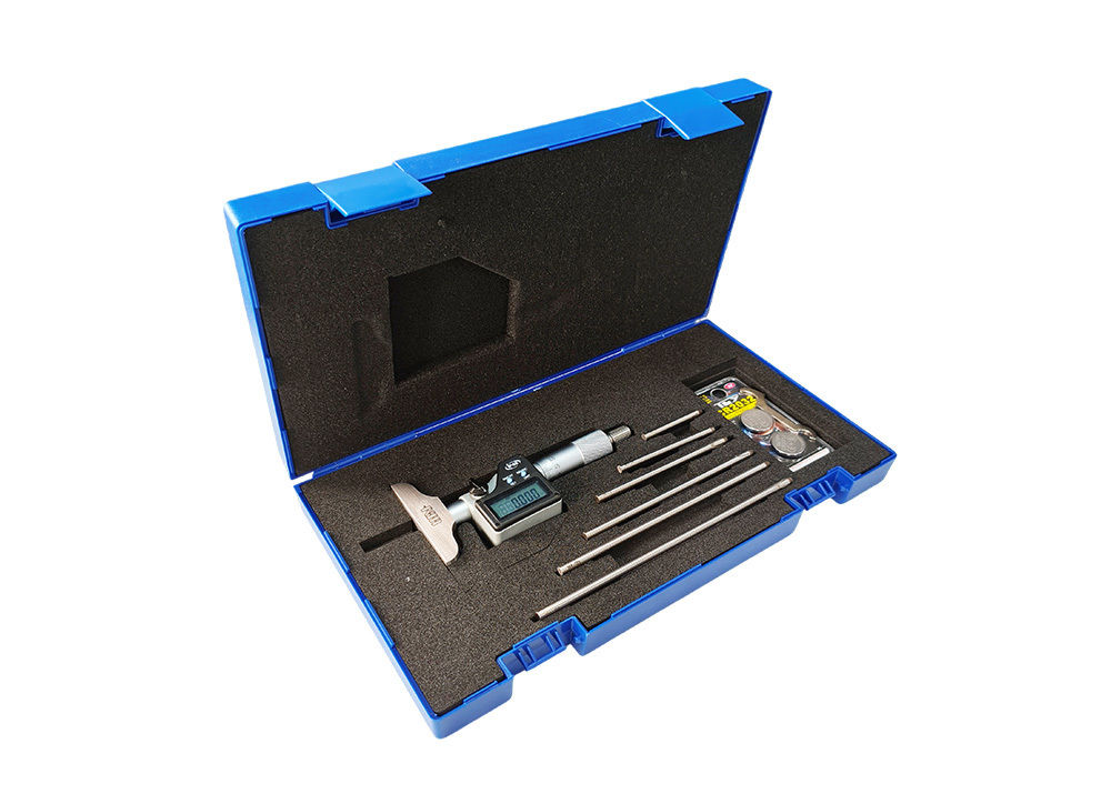 IP65 0-150mm Digital Depth Micrometer Gauge Tools with Carbide-Tipped Rod
